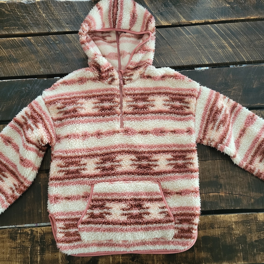Old Navy Pink and Cream Patterned Hoodie